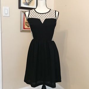 Monteau Black Eyelet Dress Medium